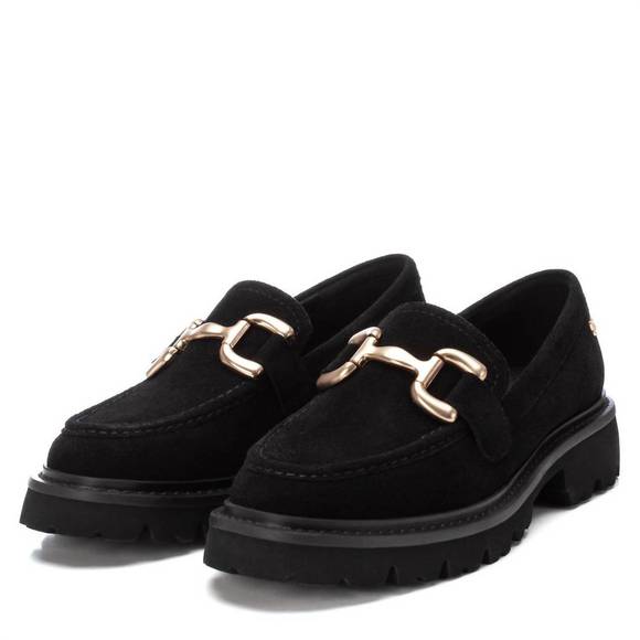 NEW XTI women's leather moccasins in black - Picture 4 of 5